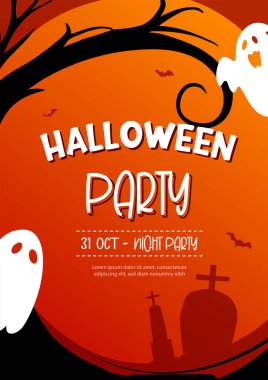 Halloween party invitations or greeting cards background. Halloween illustration template for banner, poster, flyer, sale, and all design.