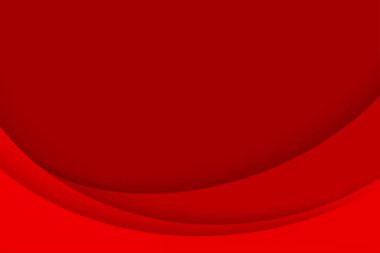 Kırmızı kavisli kağıt katmanlı soyut bir Noel arkaplanı. Resim yatay şablon arkaplan pankartı.