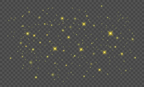Glitter Goud Deeltjes Achtergrond Effect Voor Luxe Wenskaart Kerstmis Gloeiende — Stockvector
