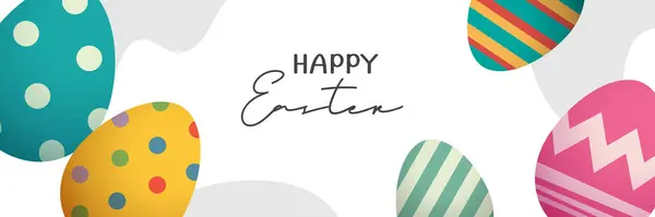 Happy Easter Egg Wenskaart Achtergrond Sjabloon Kan Worden Gebruikt Voor — Stockvector