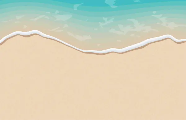 Weiche Wellen Mit Blauem Ozeanschaum Sandigen Sommerstrand — Stockvektor