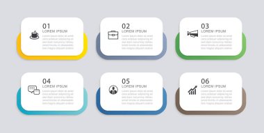 6 veri bilgisel sekme kağıt indeks şablonu. Çizim işi soyut arkaplan.