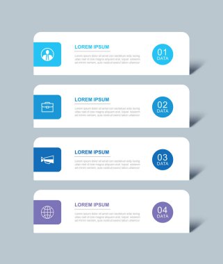 4 veri bilgisel sekme kağıt indeks şablonu. Çizim işi soyut arkaplan.