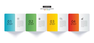 4 veri bilgi sekmesi şablonu. Çizim işi soyut arkaplan.