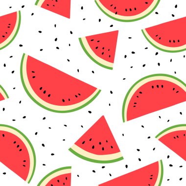 Karpuzlar dilimler ve tohumlar kusursuz yaz arkaplanı.