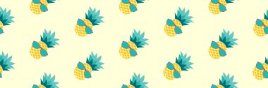 Ananas desenli kusursuz yaz arkaplanı.