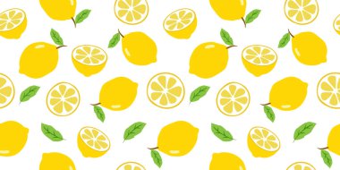 Limonata kusursuz desenli çizgi film yaz arkaplanını keser.