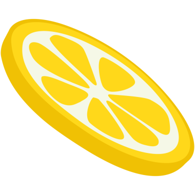 Limonata beyaz arkaplanda çizgi film dilimleri.