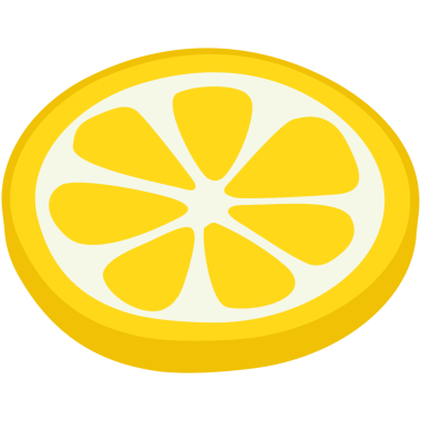 Limonata beyaz arkaplanda çizgi film dilimleri.