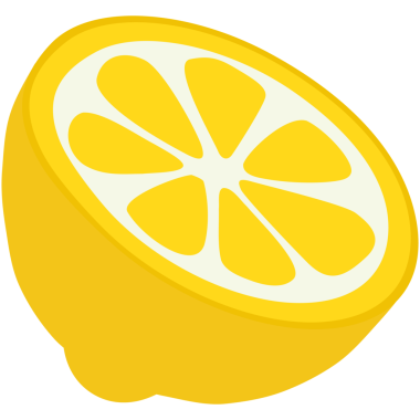 Limonata beyaz arkaplanda çizgi film dilimleri.