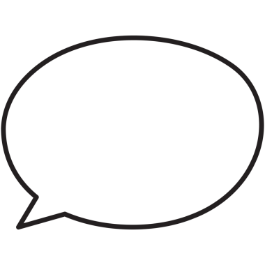 Konuşma sembolü elle konuşma ve düşünme. Bulutlu baloncuk ince çizgi.