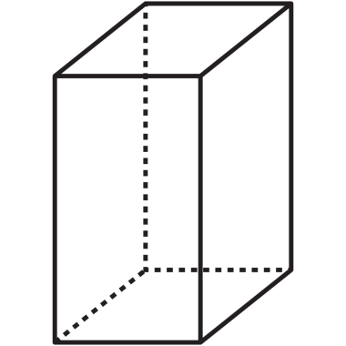 Beyaz bir arkaplanda izole edilmiş geometrik matematikte dikdörtgen prizma ana hatları.