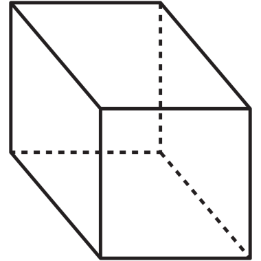 Beyaz bir arkaplanda izole edilmiş geometrik matematikte dikdörtgen prizma ana hatları.