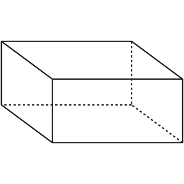 Beyaz bir arkaplanda izole edilmiş geometrik matematikte dikdörtgen prizma ana hatları.