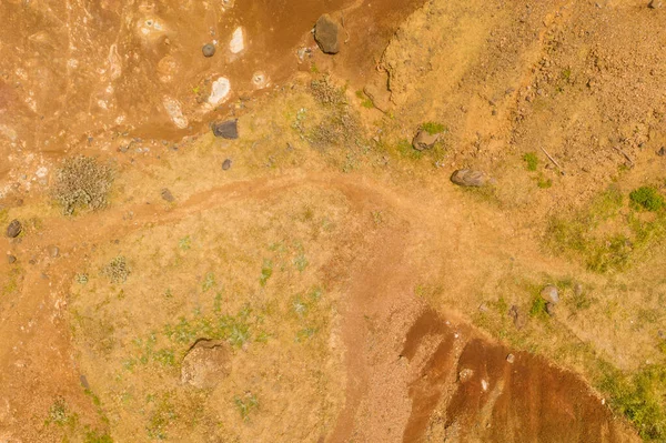 Drone Photo Paysage Aride Chemin Travers Elle Pendant Journée Été — Photo
