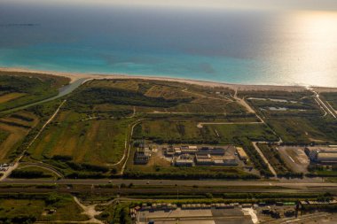 Drone photography of coastline during summer day