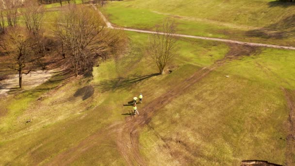 Images Drones Chantier Construction Dans Parc Qui Travaille Sur Une — Video