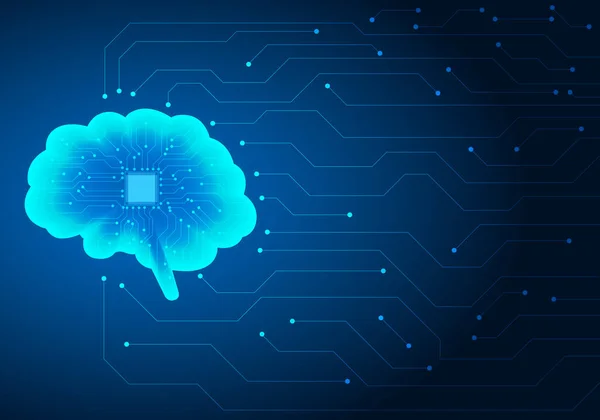 Pozadí Zpracování Mozku Jako Umělá Inteligence Systém Stále Objednává Dává — Stockový vektor
