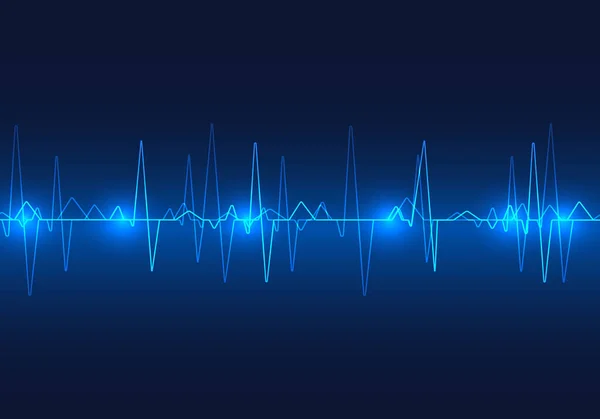 Överlappande Hjärtvågor Det Medicinsk Teknik Som Används För Att Kontrollera — Stock vektor