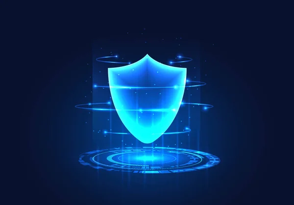 盾构技术保持技术循环 它是用来防止数据盗窃或网络攻击的软件 它通常被银行和公司集团所使用 — 图库矢量图片