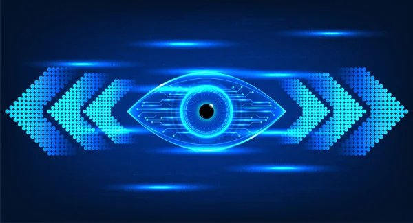 Tecnología Ocular Con Flechas Laterales Concepto Búsqueda Información Para Ser — Vector de stock