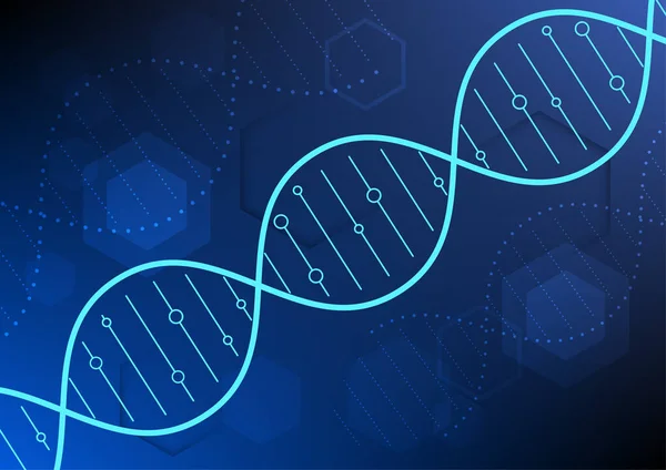以Dna为主要图像的医学技术背景 象征现代医学的技术 描述遗传信息的相互关联性 — 图库矢量图片