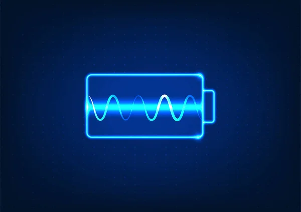 Technologie Baterií Uvnitř Vlnu Týká Baterie Níž Uložena Elektrická Energie — Stockový vektor