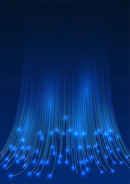 重叠的光谱线以迷人的速度飞行 增添了迷人的光芒 通过高速互联网网络收集和传输海量数据 — 图库矢量图片