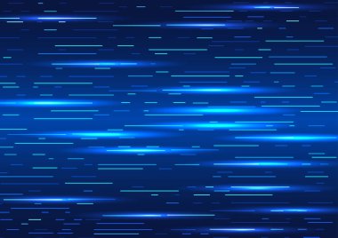 Soyut teknoloji arka planı, çizgilerin parlaklığında ilginç bir artışla boylamsal çizgiler kullanır. Teknolojinin veri transferi hızına atıfta bulunuyor. Koyu mavi tonlara odaklan.