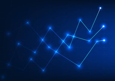 Grafik teknolojisi arka planı, şirket içindeki büyümenin fiyatını gösteren bir teknoloji. Şirketin kar ve zararını anlamak için. Fiyatı göstermek için mavi doğruyu kullanın.