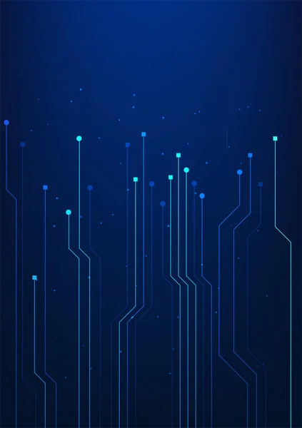 Circuit Board Technology Background Electronic Devices Dark Blue Vector Illustration — Stock Vector
