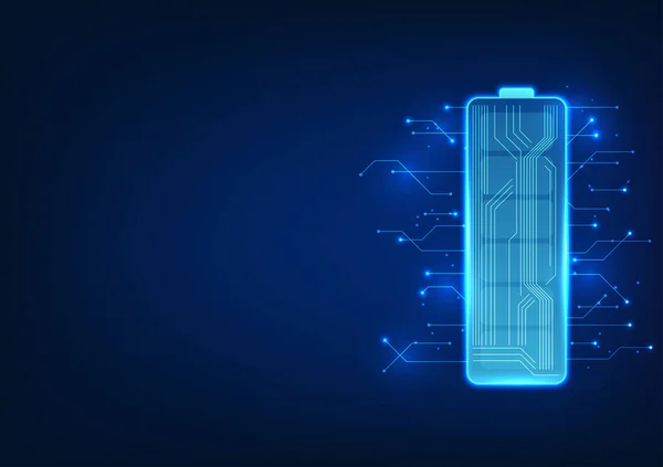 Batterijtechnologie Binnenin Een Circuit Aangesloten Omringende Printplaat Batterijtechnologie Een Draagbare — Stockvector