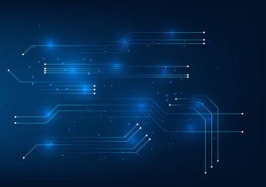 Devre teknolojisi arka planında devre kartı elektronik cihazların çalışmasına sinyaller gönderir. Teknolojiyle ilgili illüstrasyonlar için duvar kağıdı olarak kullanılan bir sektör resmi