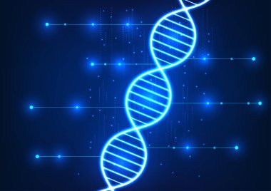DNA 'ya bağlı tıbbi teknoloji devreleri DNA bilgisini gösteren teknolojinin tıptaki kullanımını temsil ediyor. Araştırmaya bilgi getirmek ve hastaları tedavi etmek için ilaçları düşünmek.