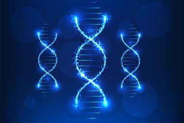 Tıbbi teknoloji, DNA özelliklerinin yapısını gösteriyor. Bu teknoloji, hastaları araştırmak ve tedavi etmek için DNA bilgisini gösteren teknolojinin kullanımını temsil ediyor.