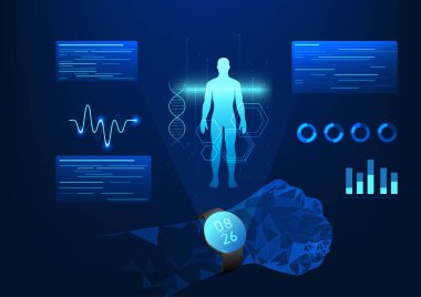 Akıllı saat teknolojisi, vücut verilerinin hologramını, kalp hızını ve yürüme mesafesini, uykuyu ölçen ve tedavi için temel bilgi olarak kullanılabilen bir kol saatidir..