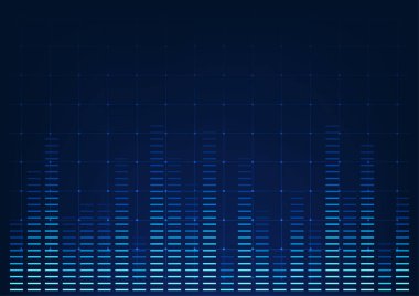 Ses dalgası teknolojisi arka planında, ses teknolojisi ve yenilik sunumu için uygun, hassas ses iletimi ve dijital veri işleme.