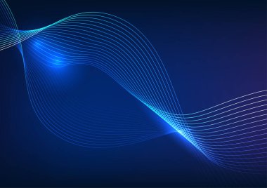 Soyut teknoloji geçmişi. Üst üste binen eğriler, yüksek hızlı veri transferi ile toplanan büyük veri teknolojisini temsil ediyor. Bir şirket, duvar kağıdı, ekran, sunum, illüstrasyon, vektör