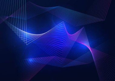 Abstract technology background. Gradient lines show the transmission of digital code data to software. Vector illustration. Wallpaper.