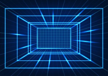 Technology background, square shape, arranged in a grid, conveying access to digital database through the network, vector illustration, poster, wallpaper.