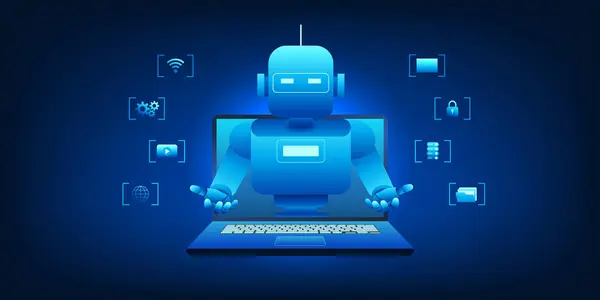 Dizüstü bilgisayardan çıkan robot, yapay zekanın zeki bir asistan olarak gelişini temsil ediyor. Ama bu yapay zeka, otomatik olarak görevleri analiz edip, karar verebilen ve yerine getirebilen bir yapay zeka..