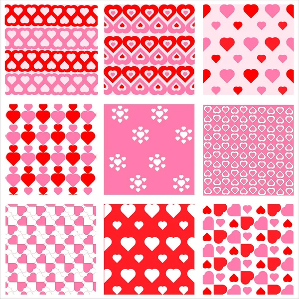 Wedding Love Valentine Red Pink Decorative Pattern - Stok Vektor
