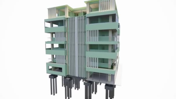 Modelowanie Budynków Biurowych Apartamentów Nadaje Się Ilustracji Budowlanych Architektury Gier — Wideo stockowe