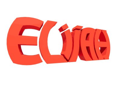 3 Boyutlu Tipografi Grafiği Logosu Sembol Kelimesi Elijah giysi, takı kolyesi, doğum günü hediyesi, nişan, düğün için uygun.