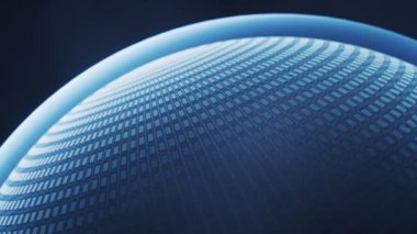 Parlayan çizgilere sahip dijital küre yapısı, 3d biçimlendirmesi.