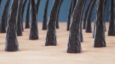 Yoğun saç ve deri, saç tedavisi konsepti, 3 boyutlu görüntüleme..