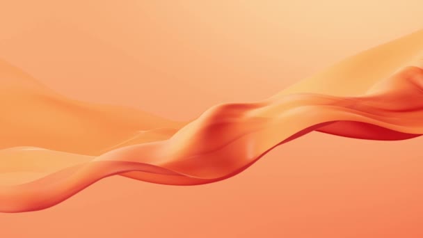 流动橙色布背景 3D渲染 — 图库视频影像