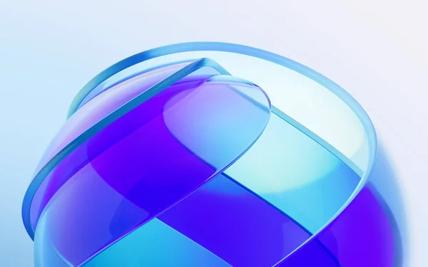グラデーション透明カーブガラス 3Dレンダリング デジタルドローイング — ストック写真
