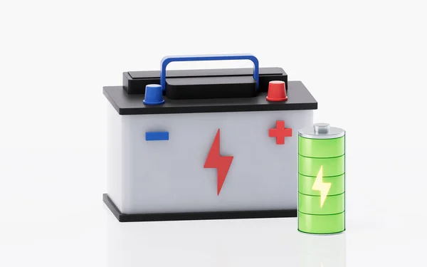 Accumulator Car Battery Energy Power Electricity Rendering Digital Drawing — Stock Photo, Image