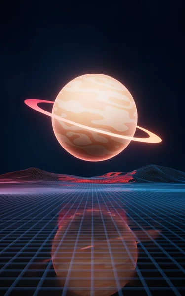 Планета Зовнішній Космічний Фон Рендеринг Цифровий Малюнок — стокове фото